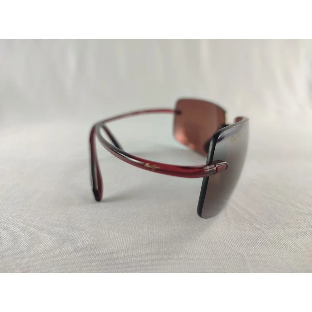 Maui Jim Splash MJ-577 Rimless Polarized Sunglasses Red Bronze Lens Japan + Case